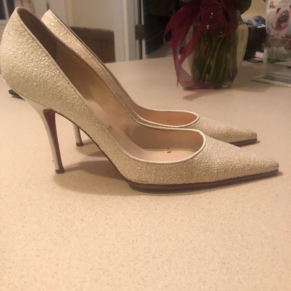 White Sparkle Christian Louboutins Pumps